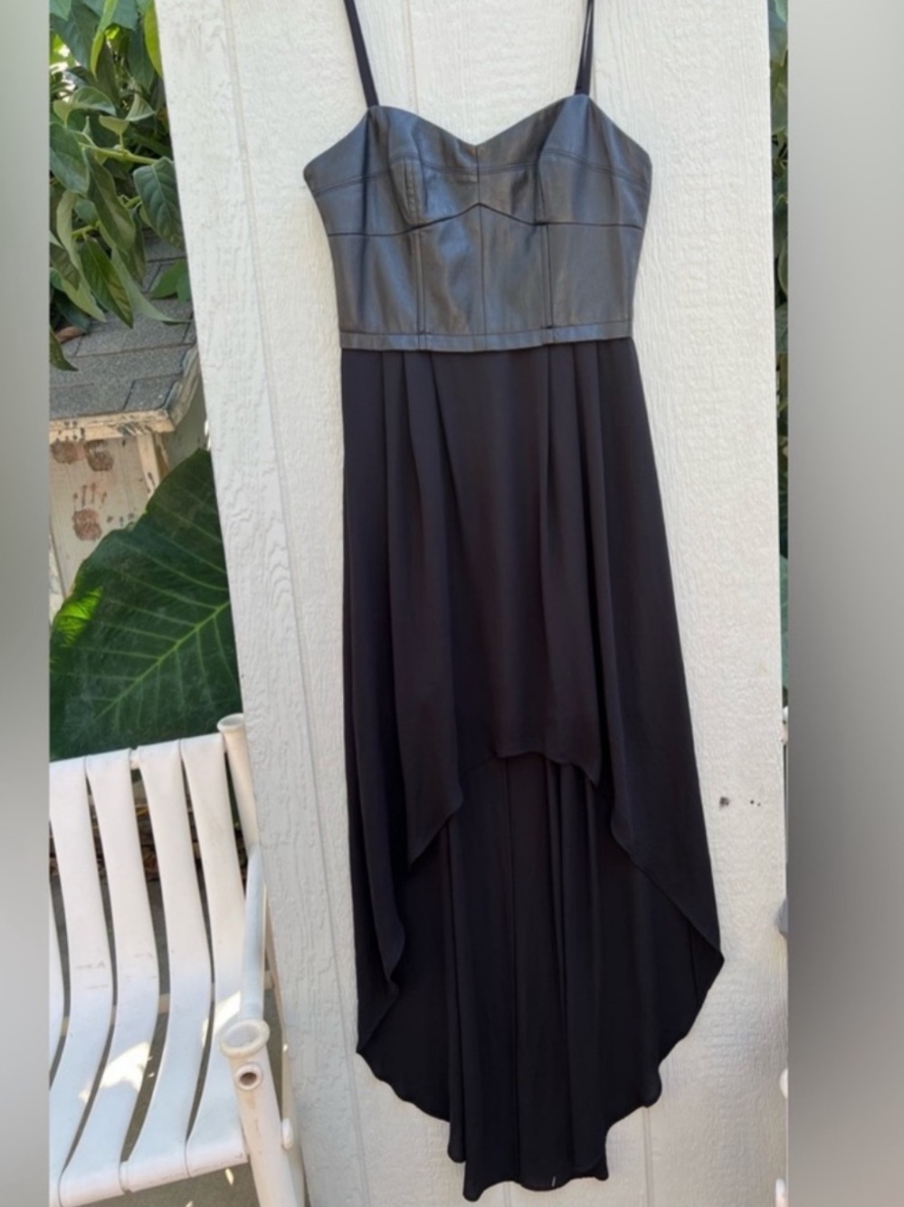 Bcbgmaxazria high low black flowy dress